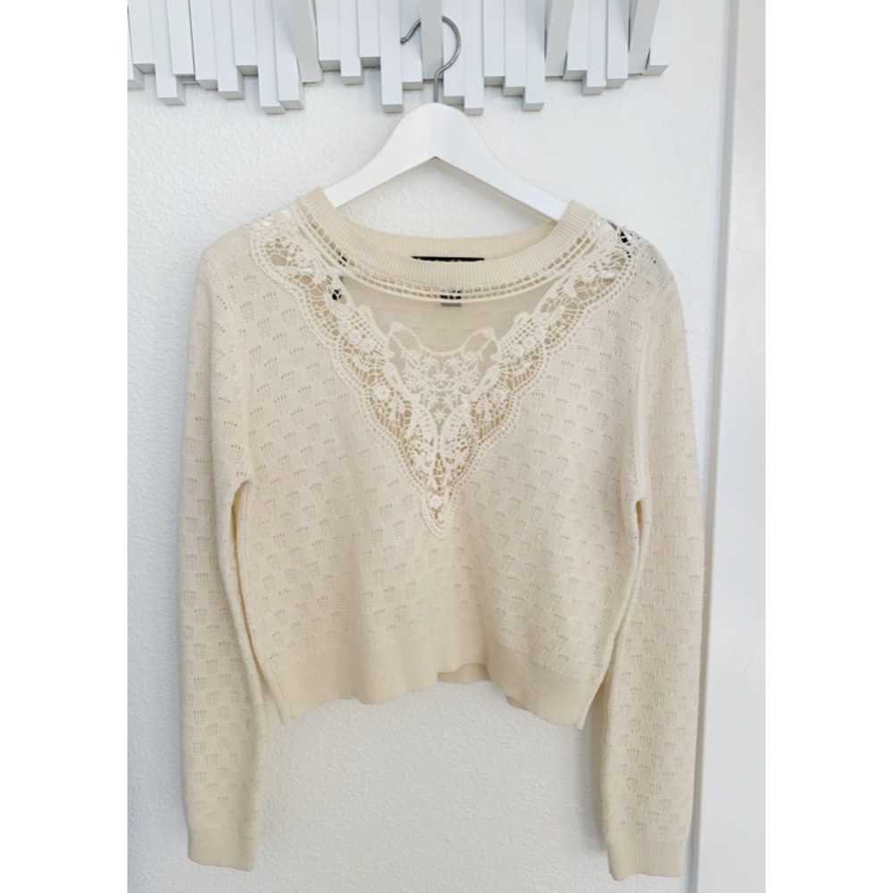 FOREVER 21 Ivory Crop Knitwear